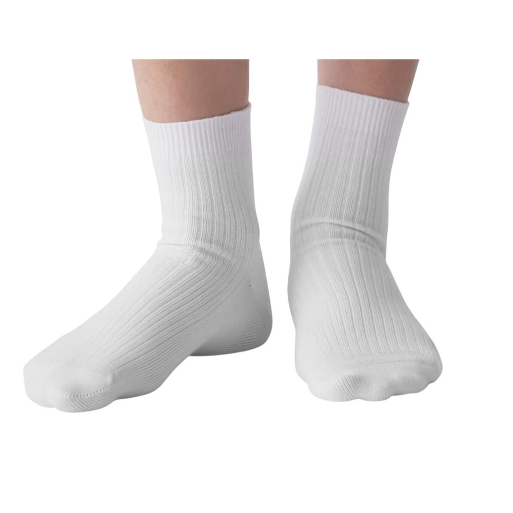 Aritzia Wilfred Daily Ankle Sock 3-Pack Light Birch Off White Ribbed M/L NEW - Picture 3 of 4